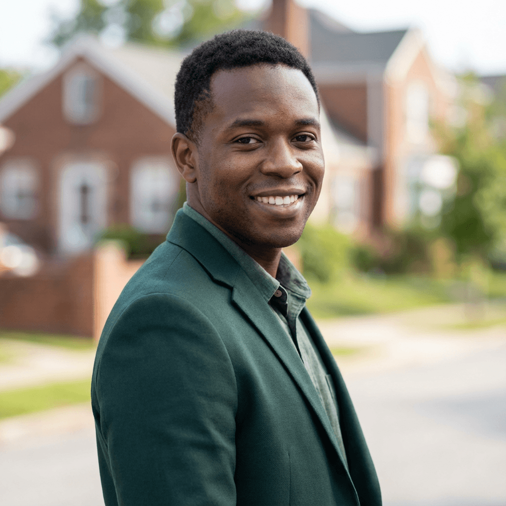Marcus Reid in a modern apartment building